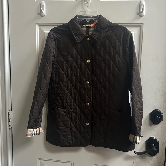 Burberry Quilted Dark Brown Jacket Sz S